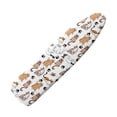 thumbnail image 1 of HELLHERO Cute Cartoon Cats and Paw Prints Ironing Board Cover, Pet Themed Kitten Pattern on White, Gift for Cat Lovers, 1 of 5