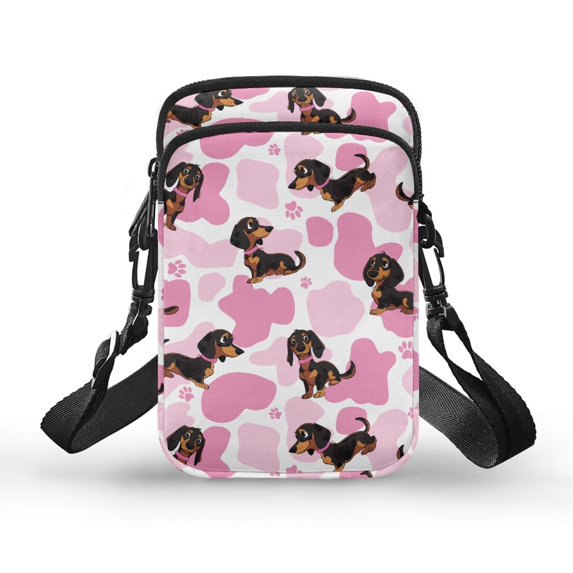 HELLHERO Dachshund 4.33"x1.97"x7.09" Crossbody Bags Polyester for Men, Women