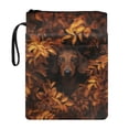 thumbnail image 1 of HELLHERO Dachshund Leaf Pattern Retro Book Protector with Pocket Book Protection Polyester Fabric for Teachers Textbooks Bag Waterproof 8.66 x 11.42, 1 of 8