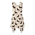 thumbnail image 1 of HELLHERO Dachshund Paw Print Pattern Summer Sleeveless Dress, Side Pockets Sleeveless Sundress Round Neck Asymmetric Hem Midi Dress for Christmas Party Vacation, 1 of 8