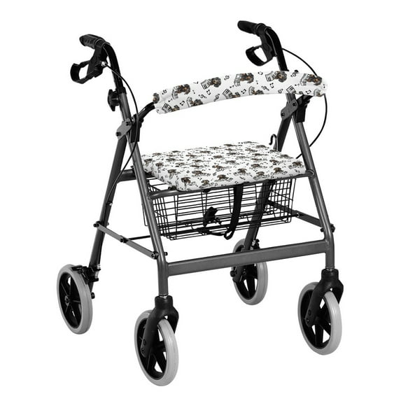 HELLHERO Dachshund Piano Seat Back Covers Rollator Walker Seat Back Cover Stretchable Material for Seniors Easy to Clean Machine Washable