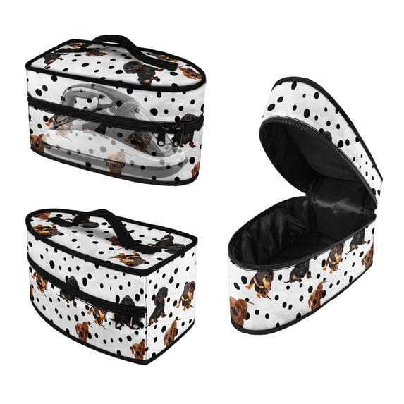 HELLHERO Dachshund Spot Pattern Steamer Storage Bag Most Iron Lightweight Steamer Organizer with Smooth Zipper, Case Only