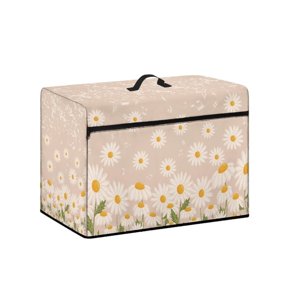 HELLHERO Daisies Pattern Sewing Machine Storage Cover Washable Easy to Store Zipper Storage Pockets Easy to Replacement and Clean