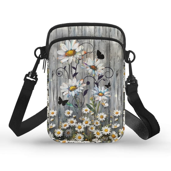HELLHERO Daisy Double Zipper Crossbody Sling Bags Polyester for Women