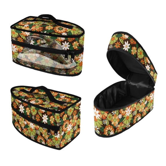 HELLHERO Daisy Floral Pattern Protective Travel Steamer Storage Bag Compatible with Most Iron Durable & Protective Organizer Lightweight Travel Bag, Case Only