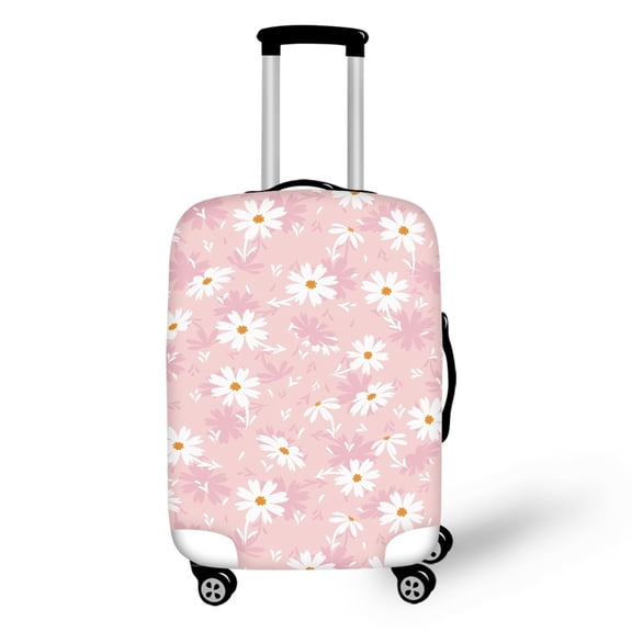 HELLHERO Daisy Pattern Design Luggage Cover Soft Anti Scuff Polyester Luggage Protector for Travel Business Trip