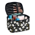 thumbnail image 1 of HELLHERO Daisy Pattern Portable Toiletry Cosmetic Travel Bag Travel Portable Make Up Case Organizer Handheld Portable for Woman, 1 of 5