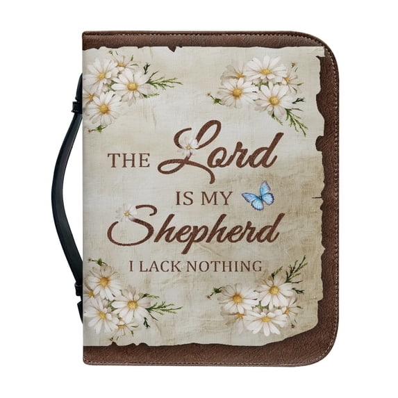 HELLHERO Daisy Print PU Leather Bible Case, Large Capacity Sturdy Bible Carrying Case for Church Study Daily Prayer and Travel