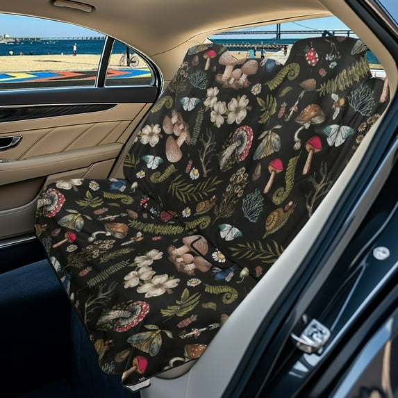 Drydeepin Cottagecore Mushroom Snail Moth Fern Car Seat Covers for Backseat, Rear Bench Seat Cover Towel Saddle Blanket Seat Protector Universal Auto Accessories for Trucks Van SUV