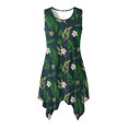 thumbnail image 1 of HELLHERO Daisy Round Neck Sleeveless Sundress, Side Pockets Asymmetric Hem Midi Dress with Irregular Hem Non-Fade for Beach Vacation, 1 of 8