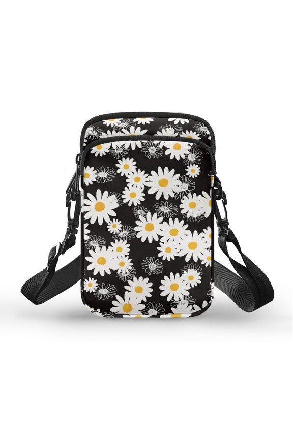 Daisy Sling Bag Polyester Double-layer Women Crossbody Bag for Travel Daily Use