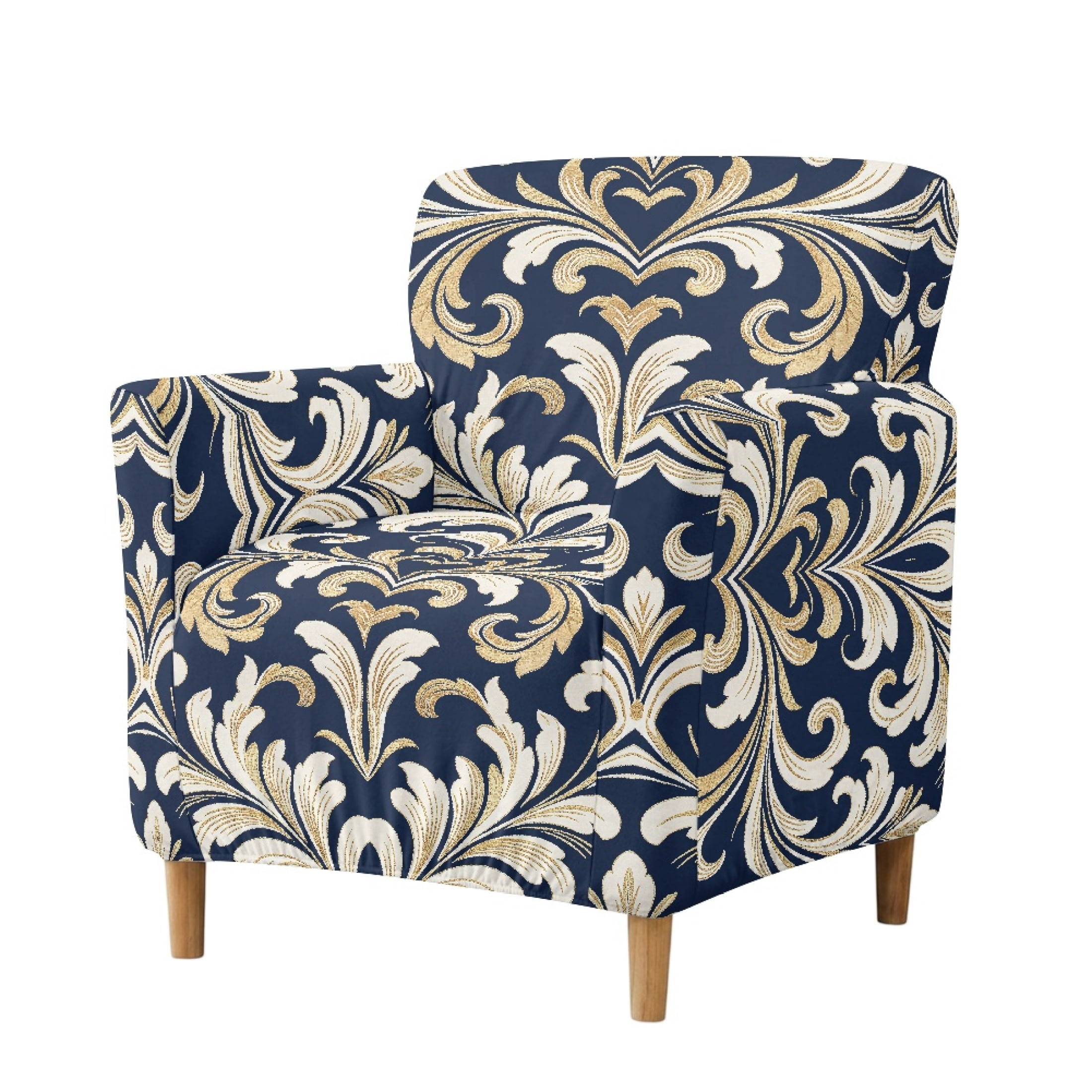 Pattern Chair Covers HELLHERO Damask Scroll Pattern Soft Spandex Accent Chair Cover, Anti ...