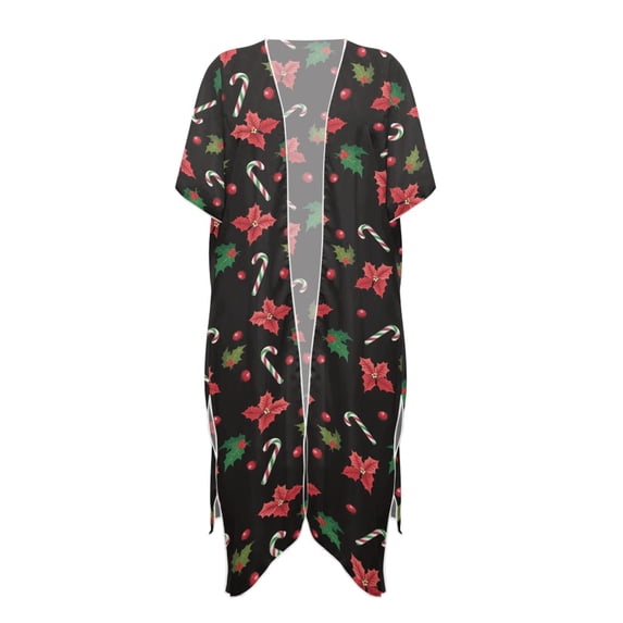 HELLHERO Dark Christmas Style Beach Cover Up Breathable Polyester Casual Bathing Suit Cover Up