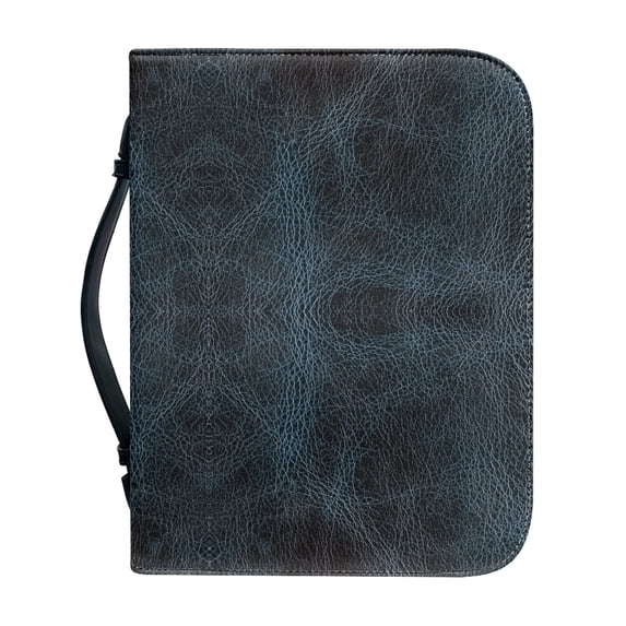HELLHERO Dark Speckled Texture Bible Covers with Zipper Handle Church Bible Bag for Christian Prayer, PU Leather Bible Carrying Case for Christian Study