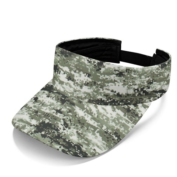 HELLHERO Digital Camouflage Pattern Sports Visor Hat for Women, Polyester Fabric UV Protection Lightweight Sun Visor Hat for Tennis Running Beach