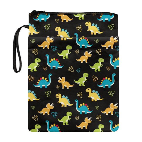 HELLHERO Dinosaur Pattern 1 pc Classic Book Covers 8.66 x 11.42 Polyester Book Organizer Bag Book Organzoer Holder with Decorative Design Birthday Gift for Readers