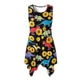 thumbnail image 1 of HELLHERO Dinosaur Sunflower Pattern Summer Dresses for Vacation Party, Irregular Hem Side Pockets Sleeveless Sundress, 1 of 8