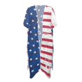 thumbnail image 1 of HELLHERO Distressed American Flag Kimono Cover Up - Lightweight Breathable Beachwear for Summer Vacation, Pool & Resort - Women's Loose Fit Swimsuit Coverup, 1 of 5