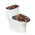 thumbnail image 1 of HELLHERO Dog Flowers Pattern Fits All Toilet Shapes Toilet Lid Cover Set with Elastic Bottom, 1 of 8