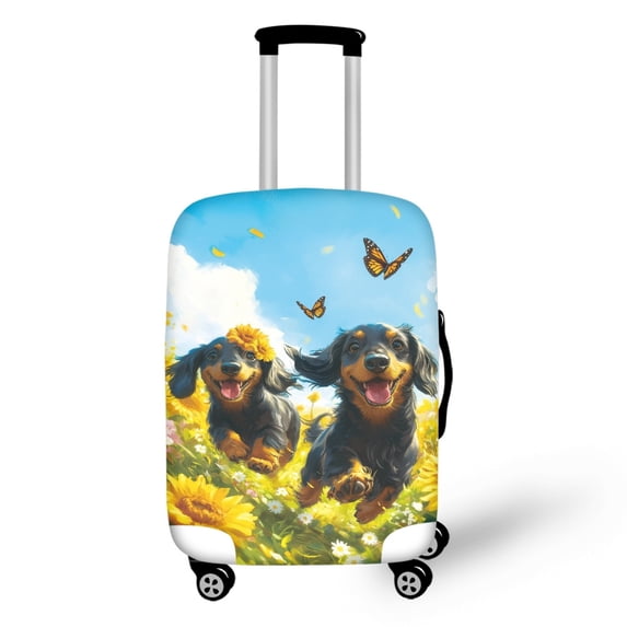 HELLHERO Dog Pattern Print Washable Suitcase Guard for Family, All Size Anti Scratch Anti Fade Baggage Protector