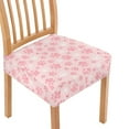 thumbnail image 1 of HELLHERO Dog Paw Print Chair Seat Covers for Dining Room Stretch, Dustproof Cushion Slipcovers for Kitchen, Dining Chair Seat Protector, Pink, 1 of 7