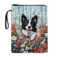 thumbnail image 1 of HELLHERO Dog and Floral Pattern Polyester Book Cover Sleeve Pouch for Readers Book Club Gifts for Textbooks Paperbacks Bag Lightweight, 1 of 8