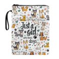 thumbnail image 1 of HELLHERO Dogs Pattern 1pcs Book Lovers Gift Paperback Book Cover 8.66 x 11.42 Inch Polyester Book Sleeve Protector Carrying Book Case with Zipper, 1 of 8