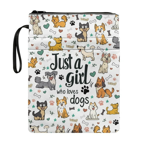 HELLHERO Dogs Pattern 1pcs Book Lovers Gift Paperback Book Cover 8.66 x 11.42 Inch Polyester Book Sleeve Protector Carrying Book Case with Zipper