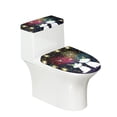 thumbnail image 1 of HELLHERO Dogs Pattern Fits All Toilet Shapes Elastic Fabric Toilet Lid Dust Cover Set Soft Toilet Seat Cover & Non-Slip for Gift, 1 of 7