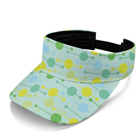 HELLHERO Dots Adjustable Sun Visor Hat for Golf Tennis, Empty Top Design Adjustable Strap Sports Visor Hat