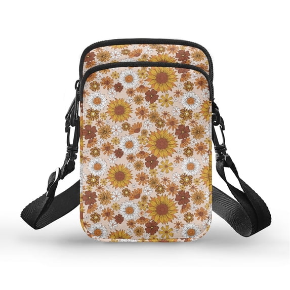 HELLHERO Double Layer Crossbody Bags Polyester, Stylish Small Crossbody Purse, Capybara Strawberries