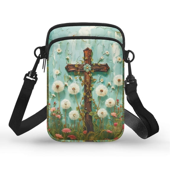 HELLHERO Double Layer Messenger Bag for Men, Women, Casual Travel, Dandelions and Blooms