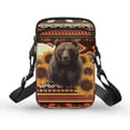 thumbnail image 1 of HELLHERO Double Zipper Underarm Shoulder Bag, Unique Gift Polyester for Outdoor Travel Bear Sunflowers, 1 of 7