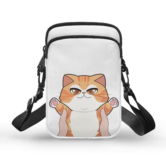 HELLHERO Double-layer Polyester Adjustable Shoulder Strap Crossbody Bag Women 4.33x1.97x7.09 Hummingbird Music Pattern