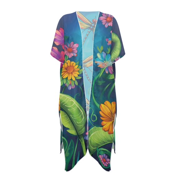 HELLHERO Dragonfly Bikini Coverups Quick Dry Polyester Vacation Vibe Bathing Suit Cover Up
