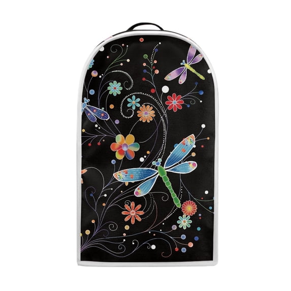 HELLHERO Dragonfly Floral Food Processor Cover for Kitchen Home Foldable Durable