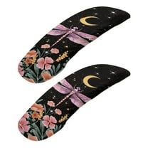 HELLHERO Dragonfly Flower Print Office Chair Armrest Covers Set of 2, Moon Washable Office Chair Armrest Slipcovers Covers Pads, Removable Gaming Chair Arm Cover