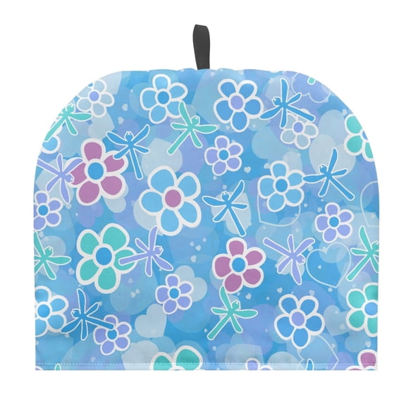 HELLHERO Dragonfly and Floral Pattern Teapot Dust Cover Keep Warm Dust Proof for Kitchen