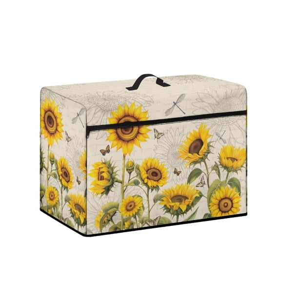 HELLHERO Dragonfly and Sunflower Pattern Sewing Machine Cover Lightweight & Sturdy Compatible Most Sewing Machine