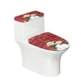 thumbnail image 1 of HELLHERO Durable Polyester Toilet Top Cover Set Universal Adds Holiday Charm Toilet Lid Cover Elastic Bottom for Bathroom Home Comfort, Christmas Snowman Pattern, 1 of 8