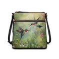 thumbnail image 1 of HELLHERO Durable Satchel Bag for Travel Shopping Daily Use, PU Material Waterproof Spacious Crossbody Bag, Hummingbird Wild Garden, 1 of 7