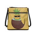 thumbnail image 1 of HELLHERO Durable Shoulder Bag for Daily Storage Everyday Travel, PU Leather Lightweight Fashion Women Single Shoulder Bag, Sunglasses Pineapple in Coconut, 1 of 7