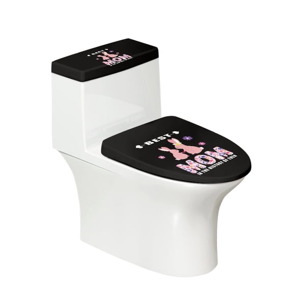 HELLHERO Durable for Household Universal Toilet Top Cover Elastic Bottom Elastic Edge Stays in Place Cartoon Rabbit