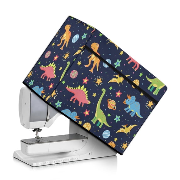 HELLHERO Dust Cover for Sewing Machine Dinosaur Planet Pattern Foldable Washable Protective Cover