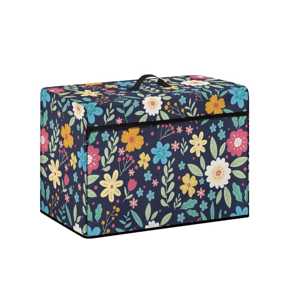 HELLHERO Dust Cover for Sewing Machine Flowers Universal Fit Front Pocket Gifts for Sewing Enthusiasts