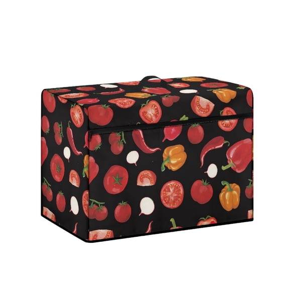 HELLHERO Dust Cover for Sewing Machine and Handle Vegetable Pattern Foldable 17.7x8.6x12.5 Inch for Long-Term Travel