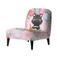 thumbnail image 1 of HELLHERO Dustproof Accent Chair Cover for Dining Room, Stain Protection Armless Accent Chair Protector, Easter Egg Black Cat Pattern, 1 of 8