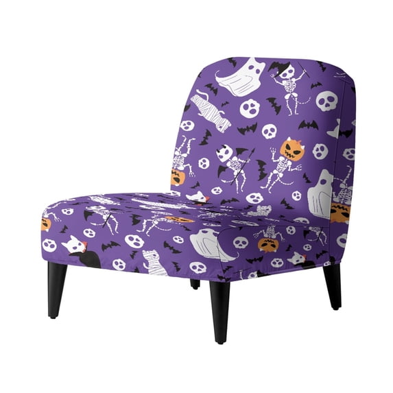 HELLHERO Dustproof Armless Accent Chair Protector Classic Decorations Armless Chair Slipcover for Living Room, Halloween
