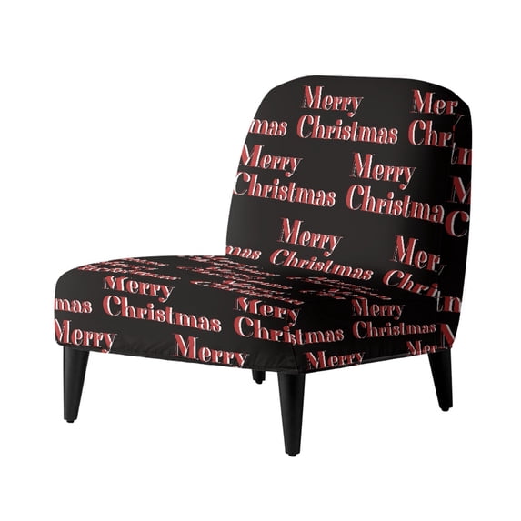 HELLHERO Dustproof Armless Accent Chair Soft Cover for Dining Room, Elastic Bottom Armless Accent Chair Cover, Merry Christmas Print