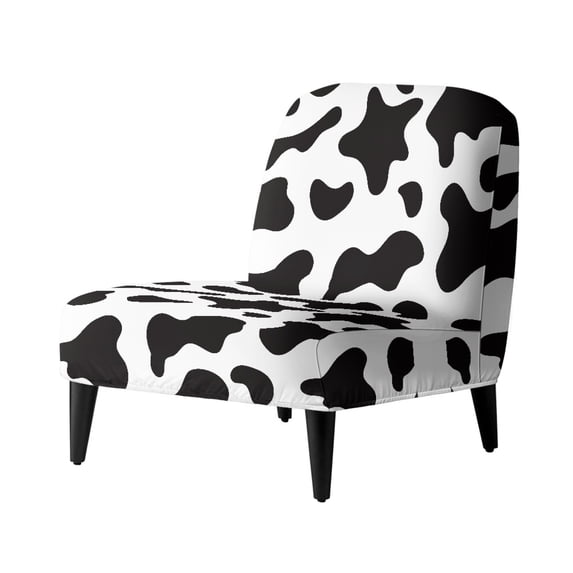 HELLHERO Dustproof Comfort Material Armless Accent Chair Covers for Sofa, Armless Accent Chair Protector Cow-print